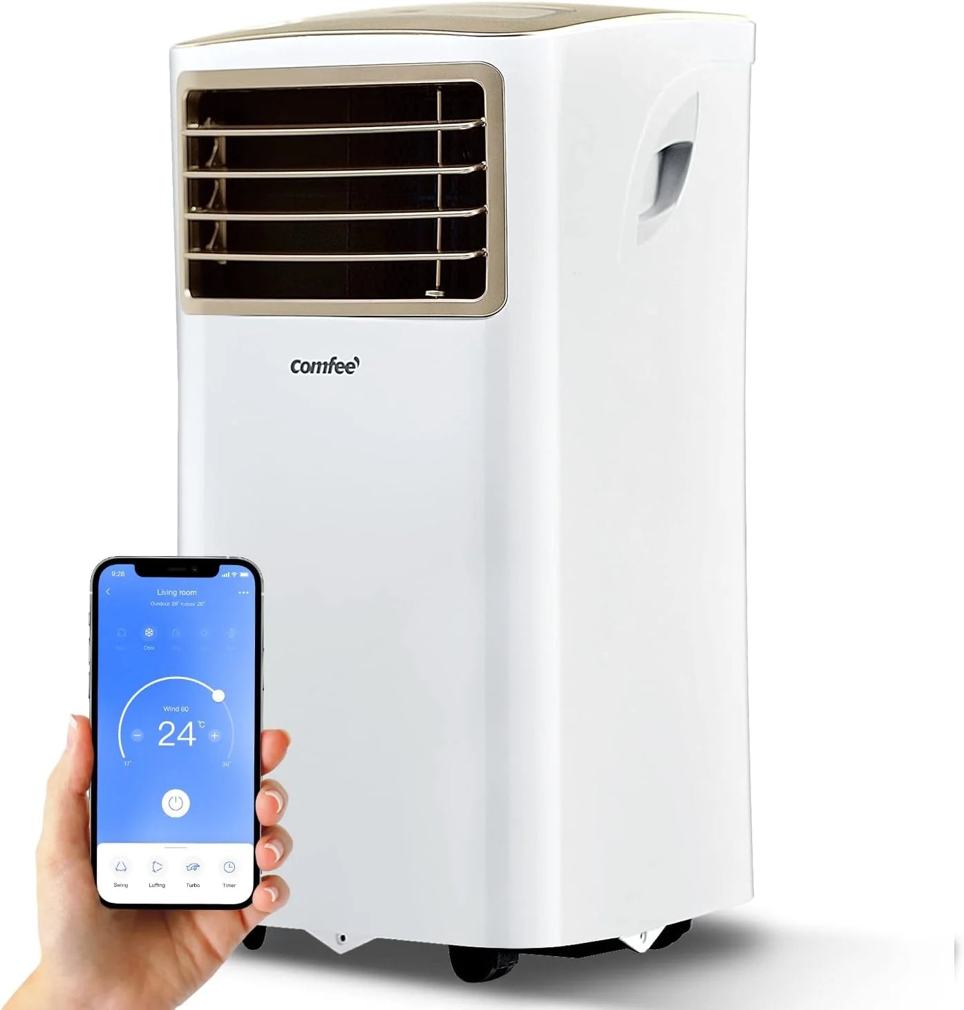 Comfee Mobiles Klimagerät MPPH-09CRN7, 9000 BTU 2,6kW, Kühlen&Ventilieren&Entfeuchten, Raumgröße bis 88m³(33㎡), Mobile Klimaanlage mit Abluftschlauch