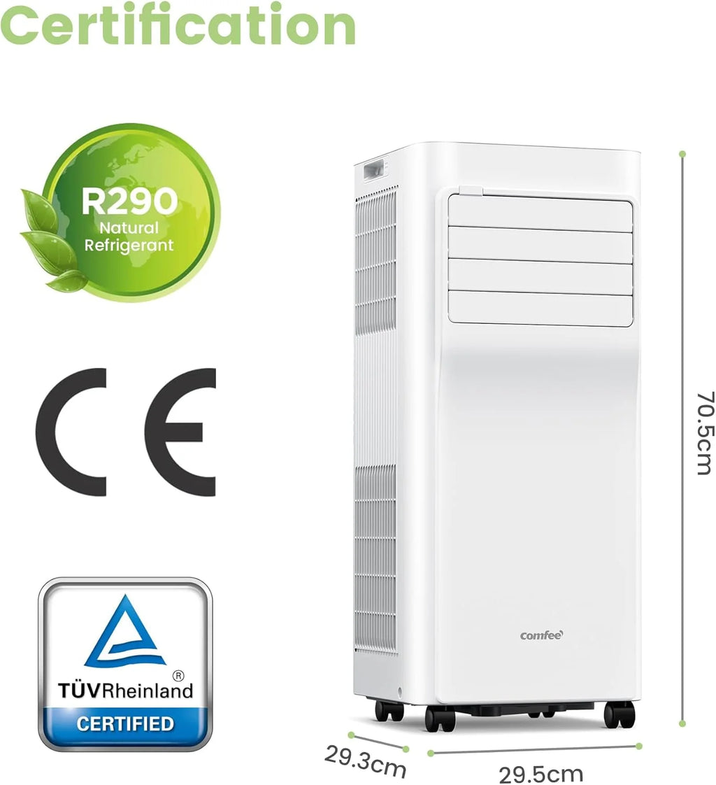 Comfee Mobiles Klimagerät MPPH-09CRN7, 9000 BTU 2,6kW, Kühlen&Ventilieren&Entfeuchten, Raumgröße bis 88m³(33㎡), Mobile Klimaanlage mit Abluftschlauch
