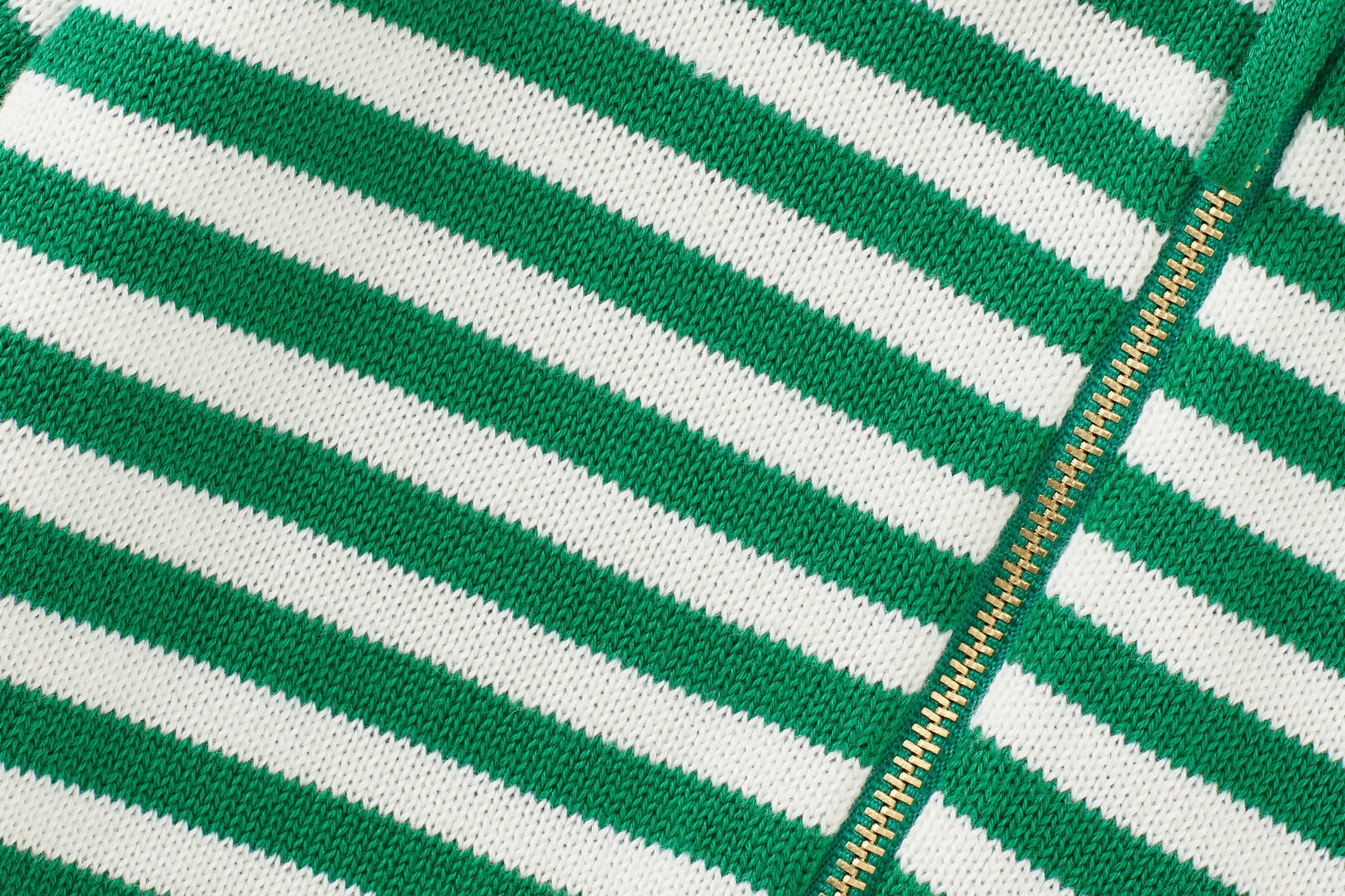 Organic Knit Cardigan - Green Stripe