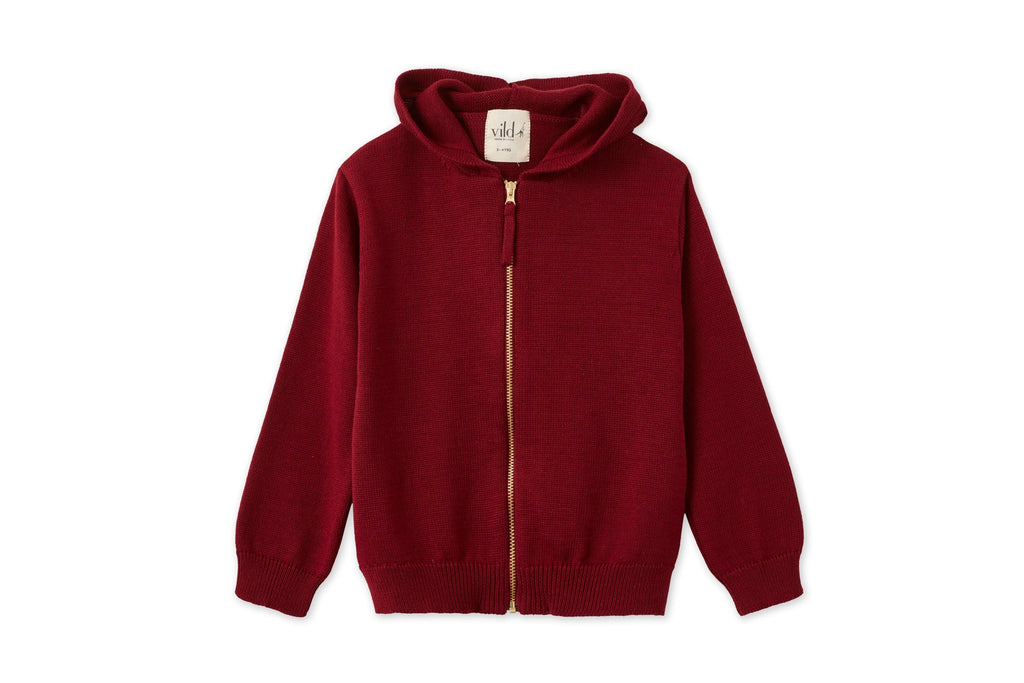 Organic Knit Cardigan - Red Jasper