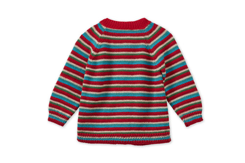 Baby Alpaca Cardigan, Multi Stripe