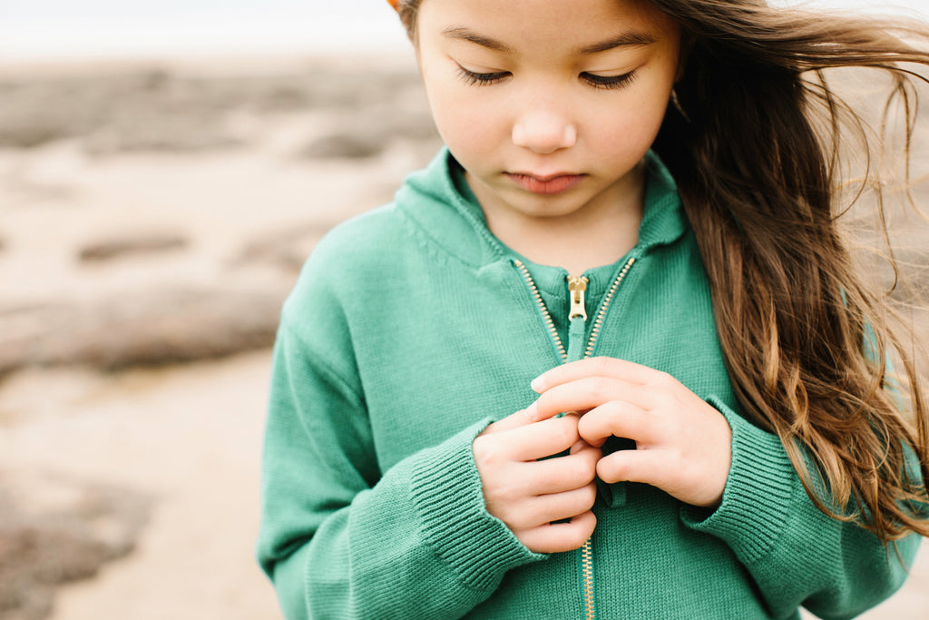 Organic Knit Cardigan - Green