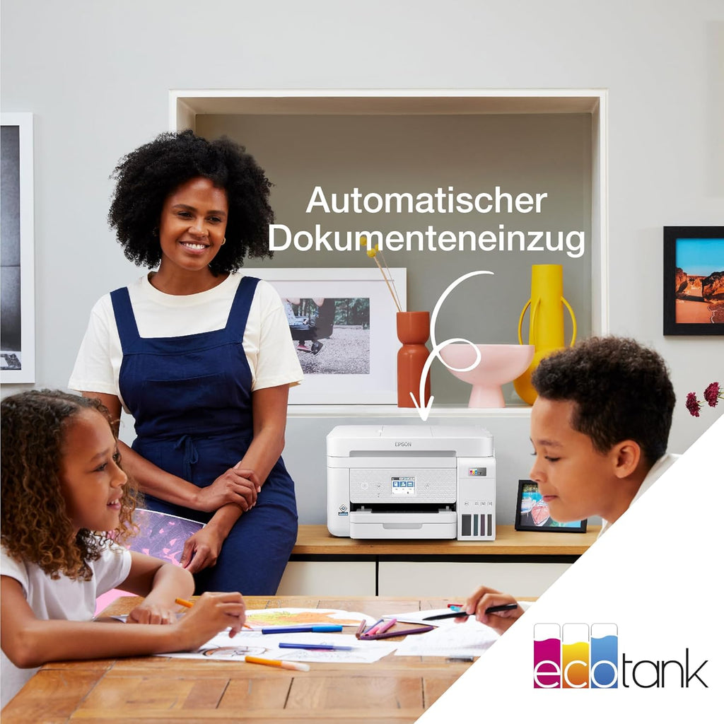 Epson EcoTank ET-4800 A4-Multifunktions-Wi-Fi-Tintentankdrucker, mit einem im Lieferumfang enthaltenen Vorrat an Tinten bis zu 3 Jahren