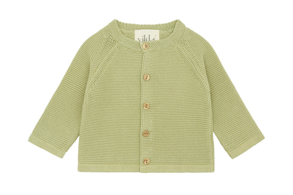 Organic Knit Cardigan - Greenstone