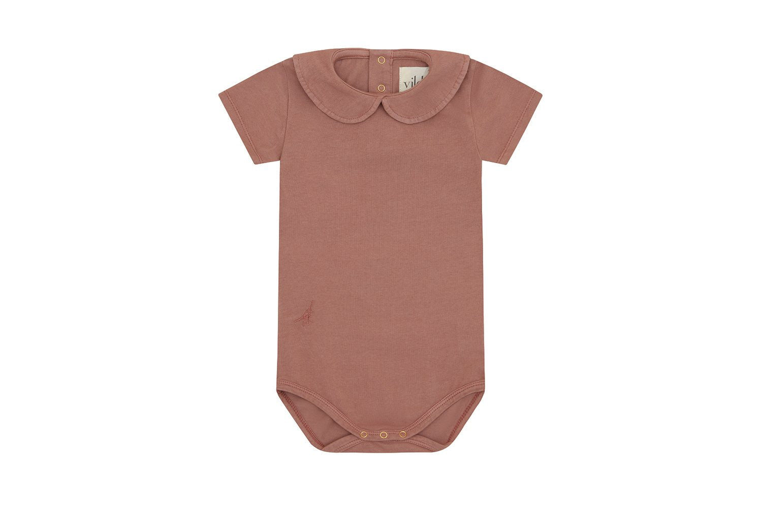 SS Organic Cotton Collared Bodysuit - Pink